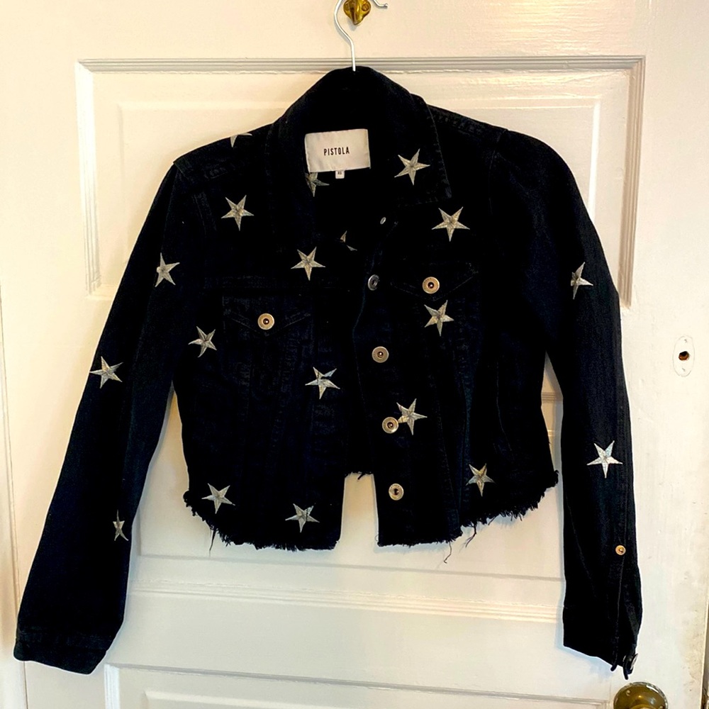 Pistola black women’s jacket with stars